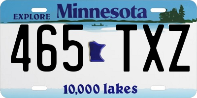 MN license plate 465TXZ