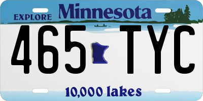 MN license plate 465TYC