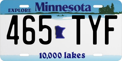 MN license plate 465TYF