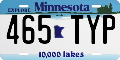 MN license plate 465TYP