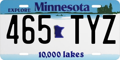 MN license plate 465TYZ