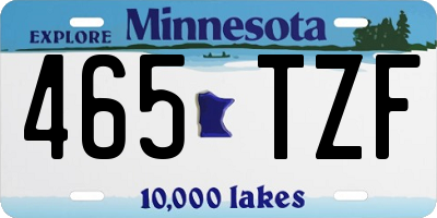 MN license plate 465TZF