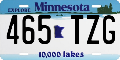 MN license plate 465TZG