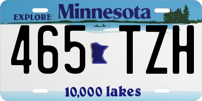 MN license plate 465TZH