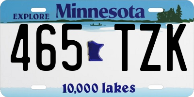 MN license plate 465TZK
