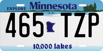 MN license plate 465TZP