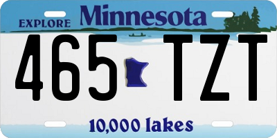 MN license plate 465TZT