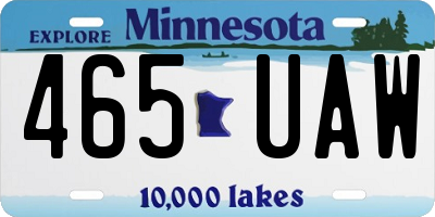 MN license plate 465UAW
