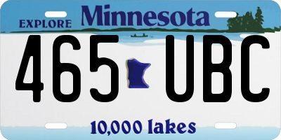 MN license plate 465UBC