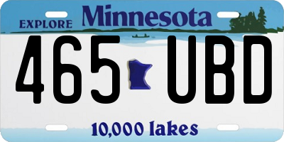 MN license plate 465UBD