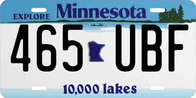 MN license plate 465UBF