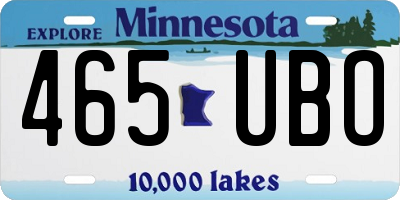 MN license plate 465UBO