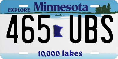 MN license plate 465UBS