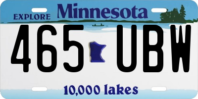 MN license plate 465UBW
