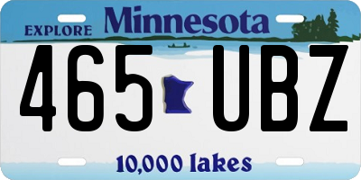 MN license plate 465UBZ
