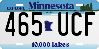 MN license plate 465UCF