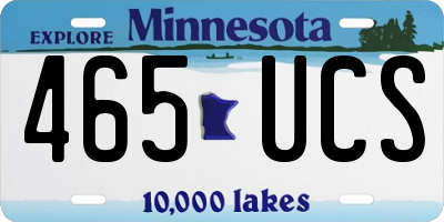 MN license plate 465UCS