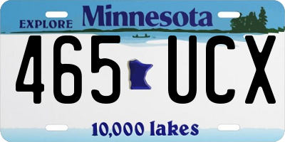 MN license plate 465UCX