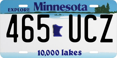 MN license plate 465UCZ