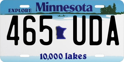 MN license plate 465UDA
