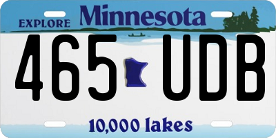 MN license plate 465UDB