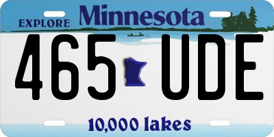 MN license plate 465UDE