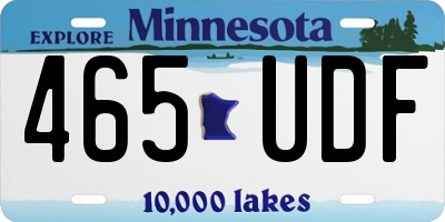 MN license plate 465UDF