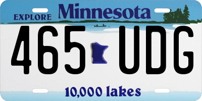 MN license plate 465UDG