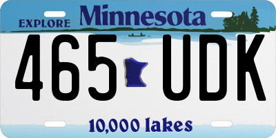 MN license plate 465UDK