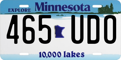 MN license plate 465UDO