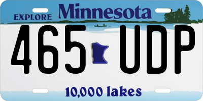 MN license plate 465UDP