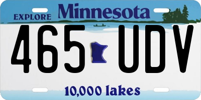 MN license plate 465UDV