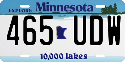 MN license plate 465UDW