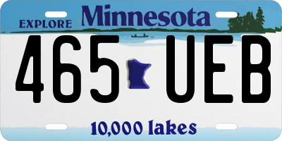 MN license plate 465UEB