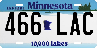 MN license plate 466LAC