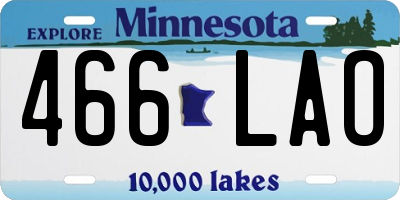 MN license plate 466LAO