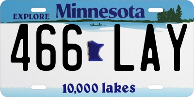 MN license plate 466LAY