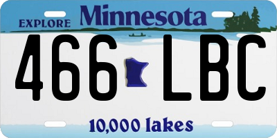 MN license plate 466LBC