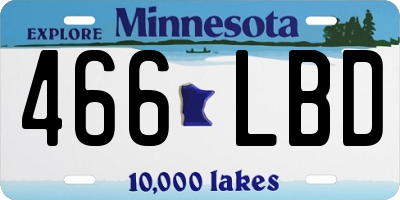 MN license plate 466LBD