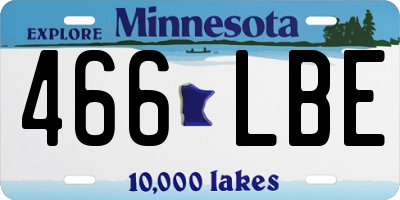 MN license plate 466LBE