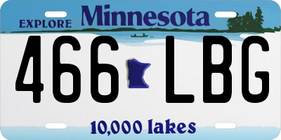 MN license plate 466LBG