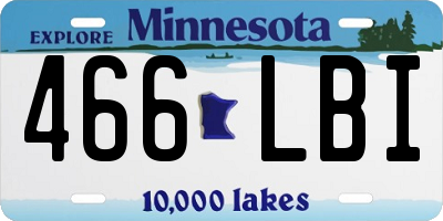 MN license plate 466LBI