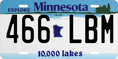 MN license plate 466LBM