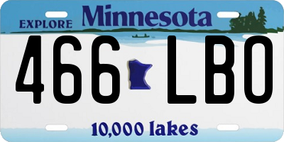 MN license plate 466LBO