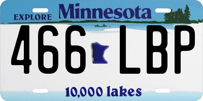 MN license plate 466LBP