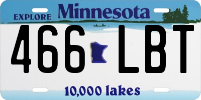 MN license plate 466LBT