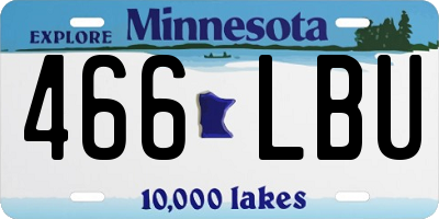 MN license plate 466LBU