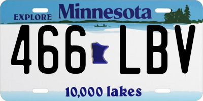 MN license plate 466LBV