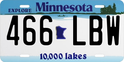 MN license plate 466LBW