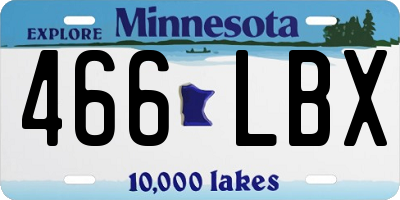 MN license plate 466LBX